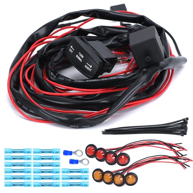 Hypertune Universal ATV/UTV Turn Signal Kit Horn Flasher Relay Kit Compatible with Polaris Kawasaki Golf Cart Arctic Cat SXS ATV UTV Street Legal Kit Vertical Green - Image 1